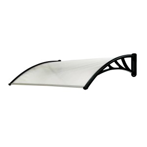 Gutta pensilina ECO 120, nero/trasparente, 120x80 cm. Tettoia resistente per ingressi.