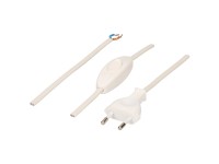 TDLF Cavo alimentaz. H03VVH2-F2X0.75 con interruttore Bianco 2 x 0,75 mm² / 2 m