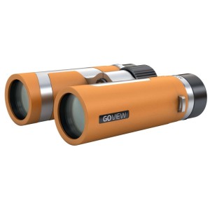 Orangefarbenes Goview Fernglas Zoomr 10x34 mit Magnesiumgehäuse für Naturbeobachtung.