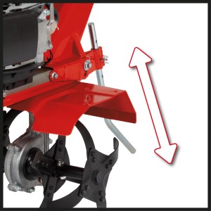 Gros plan sur le réglage en hauteur de la motobineuse thermique Einhell GC-MT 2236.