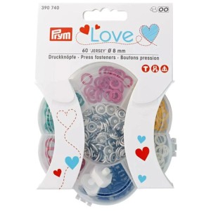 Prym Flower Box con bottoni a pressione colorati da 8 mm, 60 pezzi, per progetti di cucito creativi.