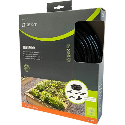 Geka® Drip Set Bewässerungssystem Gemüse-/Blumenbeet Schwarz Ø 6 mm