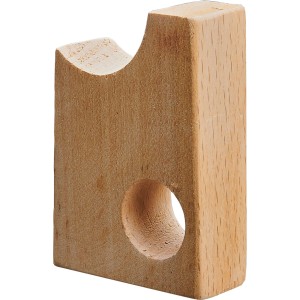 Hettich Wandhaken Typ 77 aus rohem Buchenholz, naturfarben, mit Aussparung für Kleiderbügel. Ideal für Garderobenleisten.