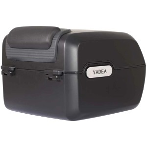 Schwarzes Topcase für Yadea DE3 E-Scooter, abschließbarer Stauraum.