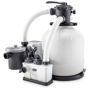 Système de filtration à sable Intex Krystal Clear avec système au sel QX2600 pour piscines jusqu'à 56800 l.