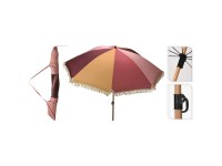 Sonnenschirm Rot-Braun-Gelb gestreift Ø 200 cm Sonnenschirm Rot-Braun-Gelb gestreift Ø 200 cm