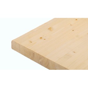 Pannello in legno massello abete, 240x60 cm, spessore 40 mm, non trattato, per piani di lavoro.