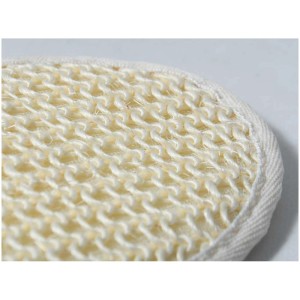 Éponge de peeling ovale MSV en sisal avec dragonne, 13x17,2 cm, pour le soin du corps.