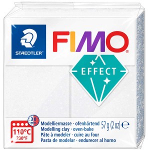 Fimo Effect Galaxy Weiss, 57g, ofenhärtende Modelliermasse mit Glitzerpartikeln.