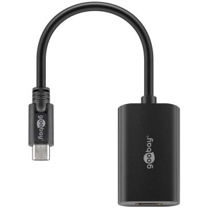 Schwarzer USB-C auf HDMI Adapter für Audio & Video Übertragung.