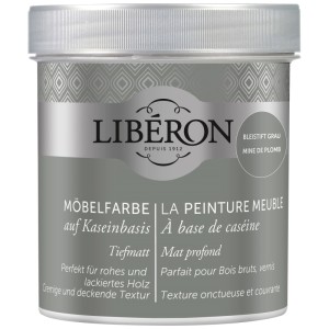 Libéron Möbelfarbe auf Kaseinbasis, Bleistiftgrau, 0,5 l Dose. Effektfarbe für Möbel.