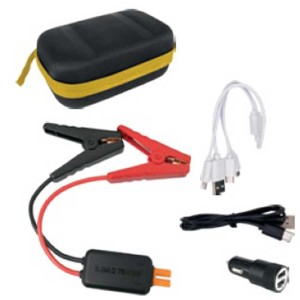 Démarreur et chargeur Fast 500 accessoires : Sac, câbles de démarrage, câbles USB, adaptateur.