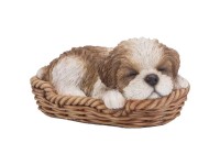 Vivid Arts Shih-Tzu-Welpe im Körbchen Braun (HxBxT) 7,9 x 16,5 x 11,5 cm