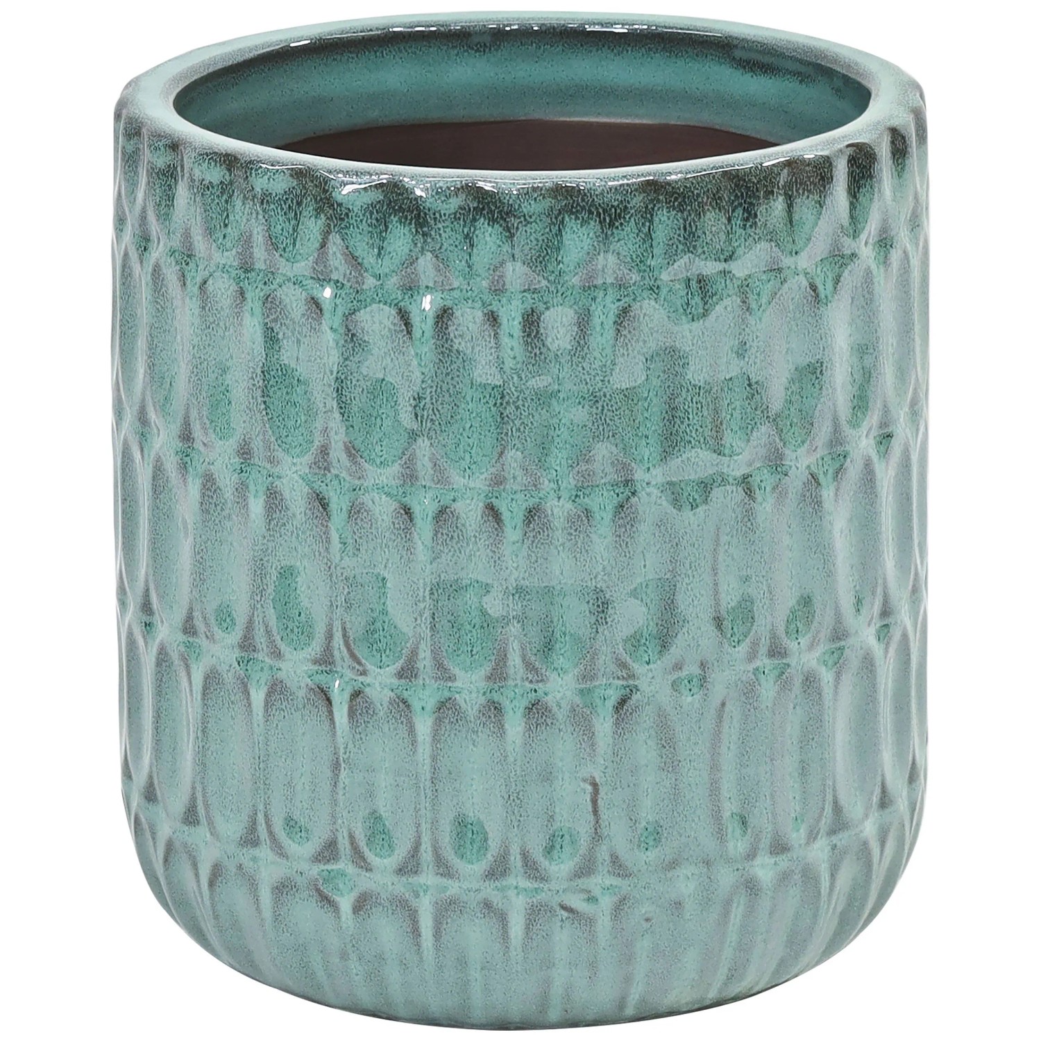 Pflanztopf Keramik Glasiert Trkis  36 cm x 34 cm