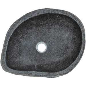 Vasque à poser ovale Baliv WBA-7030 en pierre naturelle foncée, 50x40cm.