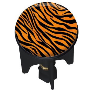 Wenko Tappo lavandino Pluggy Mod. Tiger con motivo a strisce di tigre arancioni e nere.