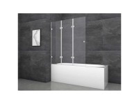 Aurlane Badewannen-Faltwand Silver Elegance 3-flügelig Chrom 120 x 140 cm