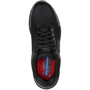 Scarpa antinfortunistica nera Skechers Work Ulmus S3, taglia 40, con lacci e Air-Cooled Memory Foam.