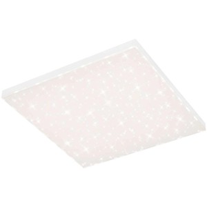 Pannello LED Briloner bianco senza cornice 59,5x59,5 cm con effetto cielo stellato.