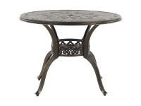 Beliani Gartentisch Sapri Aluminium Dunkelbraun Ø 100 cm Beliani Gartentisch Sapri Aluminium Dunkelbraun Ø 100 cm