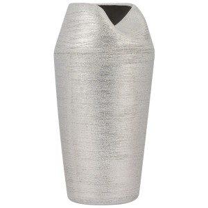 Vaso decorativo Apamea argento in gres con design moderno per spazi abitativi.