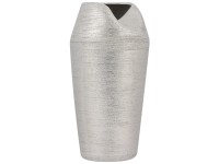 Beliani Dekovase Apamea Steinzeug Silber