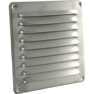 Grille de recouvrement Marley, 195x195 mm, inox, grille d'aération à visser.