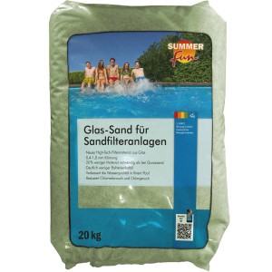 Summer Fun Filterglassand, vert, 0,4-1,0 mm, sac de 20 kg pour systèmes de filtration à sable de piscine.