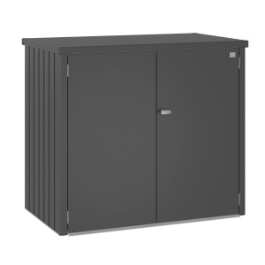 Cache-conteneurs Biohort Alex Duo, gris foncé métallisé, pour 2 poubelles (240 l).
