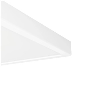 Plafonnier LED carré blanc Eglo Fueva 6, 39x39 cm, avec fonction CCT.