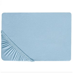 Lenzuolo con angoli Beliani Hofuf in cotone azzurro, 90x200 cm.