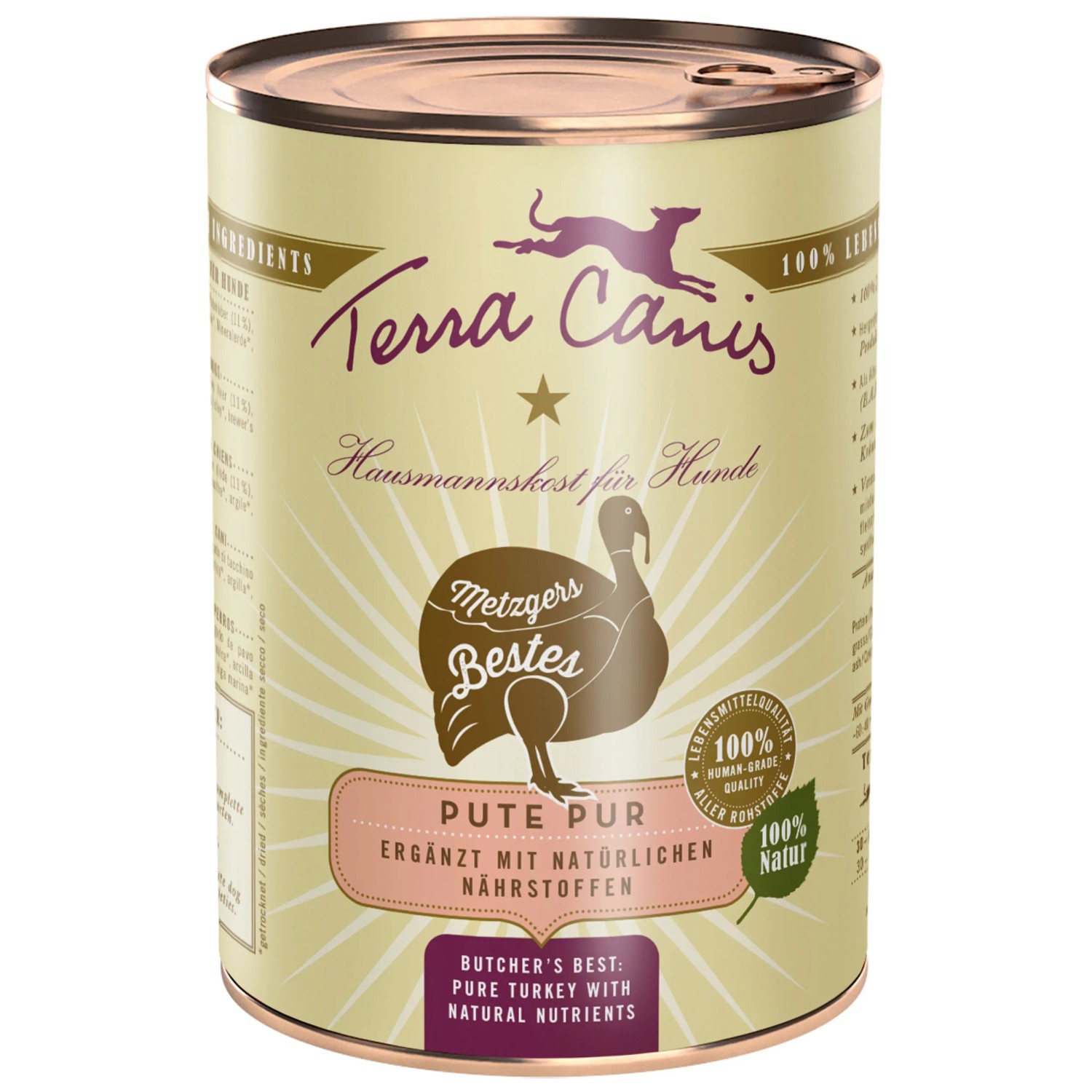 Terra Canis Hunde-Nassfutter Metzgers Bestes Pute Pur 400 g