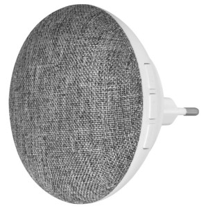 Hombli Chime 2 Türgong mit Stoffbezug, weißes Gehäuse und EU-Stecker für die Hausautomation.