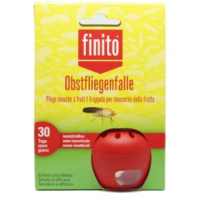 Trappola per moscerini della frutta Finito Eco, senza insetticidi, con contenitore rosso. Protezione efficace.