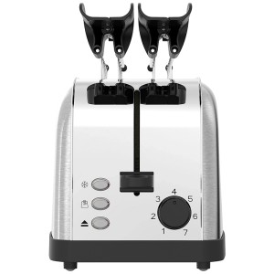Rotel Handytoaster in acciaio inox argento e nero, 950 W, con controllo doratura.