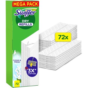 Swiffer Panni a Secco di Ricambio, 72 pezzi. Panni antipolvere per la pulizia dei pavimenti.