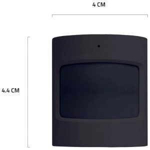 Hombli Bewegungsmelder Smart Home Bluetooth, schwarz, mit Größenangabe.