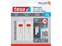 Tesa Verstellbarer Klebenagel - 2er Pack, Für Tapeten & Putz, Bis 2 Kg Halteleistung