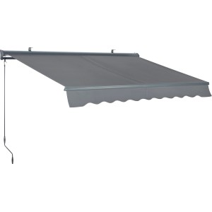 Tenda a cassonetto Belport 3x2m antracite con motore, estesa. Protezione solare per terrazzi e balconi.