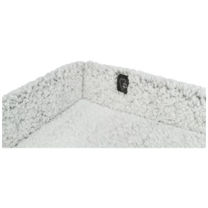 Trixie Tapis Calida, blanc-gris, pour chiens et chats. Surface douce aspect peau d'agneau.