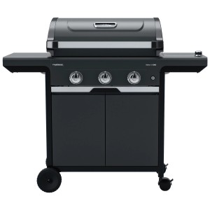 Campingaz Barbecue a gas Select 3EXS con 3 bruciatori, fornello laterale e mobiletto. Ideale per grigliare all'aperto.
