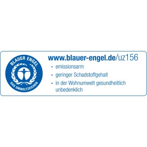 Blauer Engel Siegel: Emissionsarme Trittschalldämmung mit geringem Schadstoffgehalt.