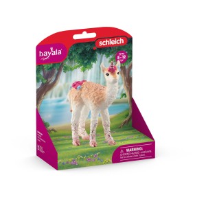Schleich Lama Einhorn Spielfigur, detailreich und bunt verziert, aus der Bayala Themenwelt.