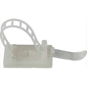 Collier de serrage blanc Rasterschelle 17 mm, lot de 5 pour fixation facile des câbles.