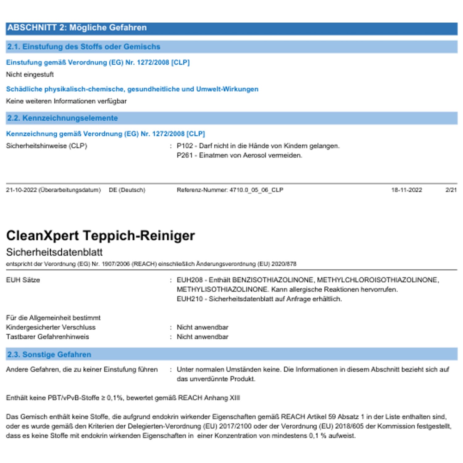 CleanXpert Teppichreiniger Flasche 500 ml kaufen bei OBI