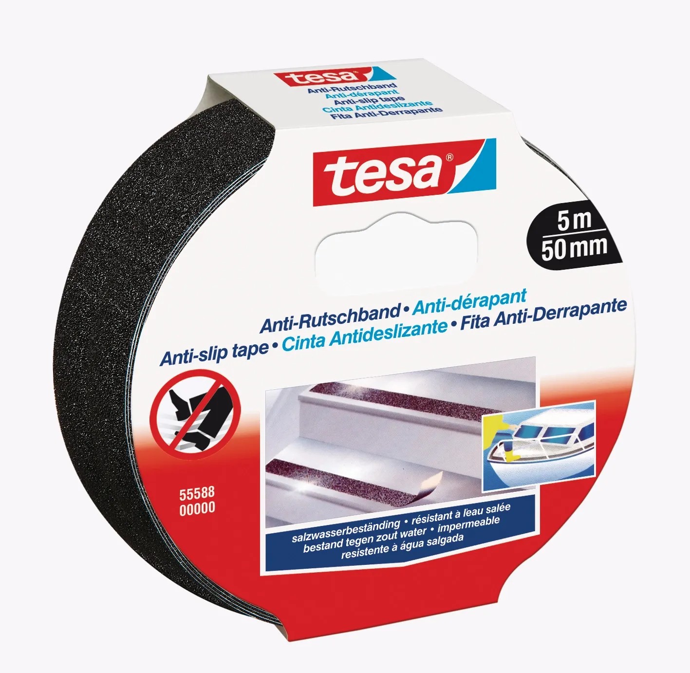 Bande Anti-dérapante Tesa Pour Bain/douche - Transparent 5m X 25mm - Adhésif Sécurisé