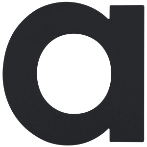 Lettre « a » noire d'Alpertec, idéale comme numéro de maison.