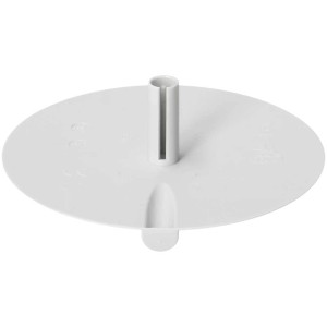 Rosace de plafond gris clair (98x9 mm) avec clip à ressort pour installation de lampe.