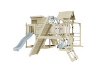 OutdoorToys Spielturm Lars Holz mit Babyschaukel Blau