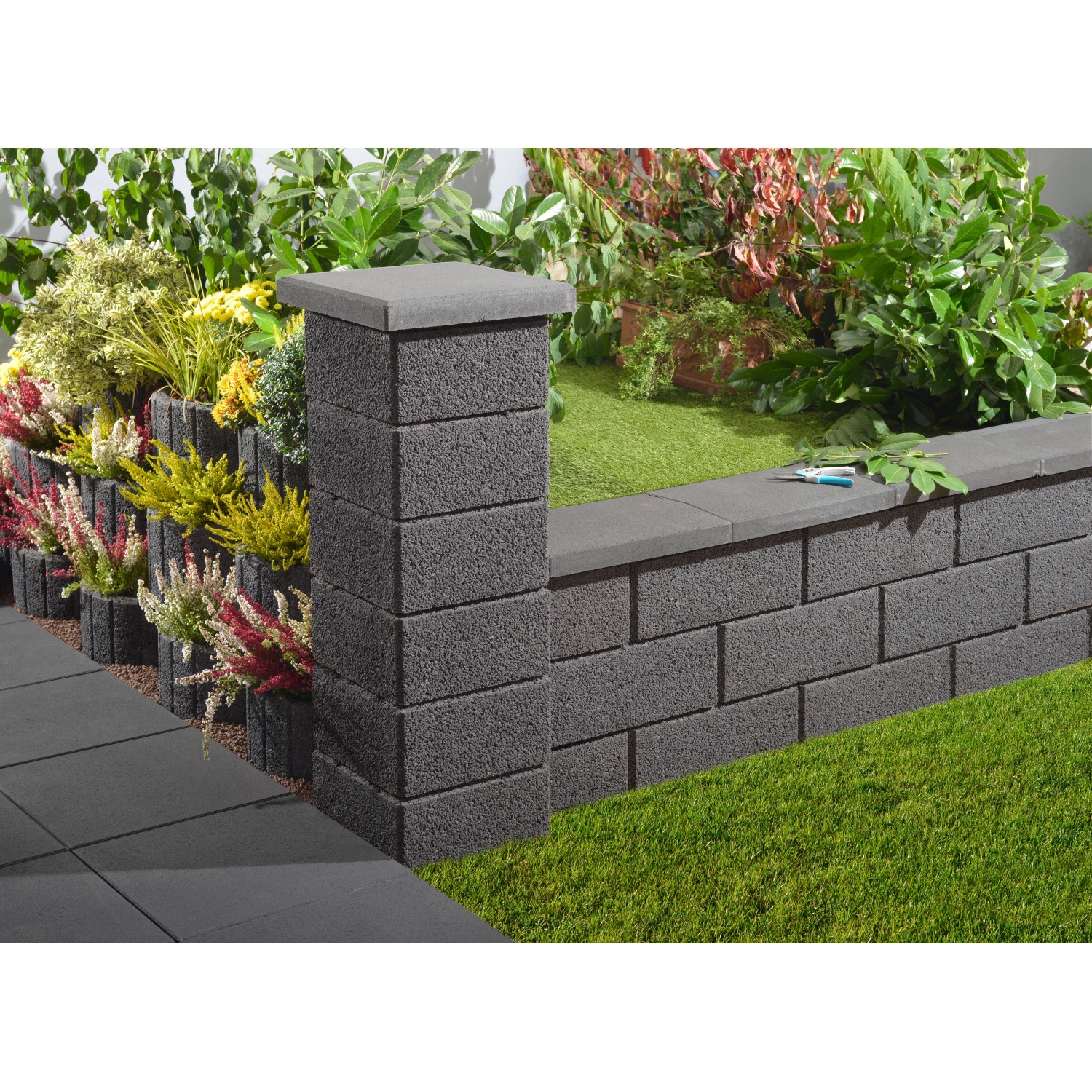 Kann Gartenmauer Normalstein Anthrazit (HxBxT) 20 x 50 x 25 cm kaufen